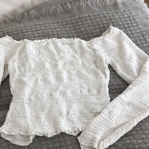 UO Kimchi Blue smocked off the shoulder top